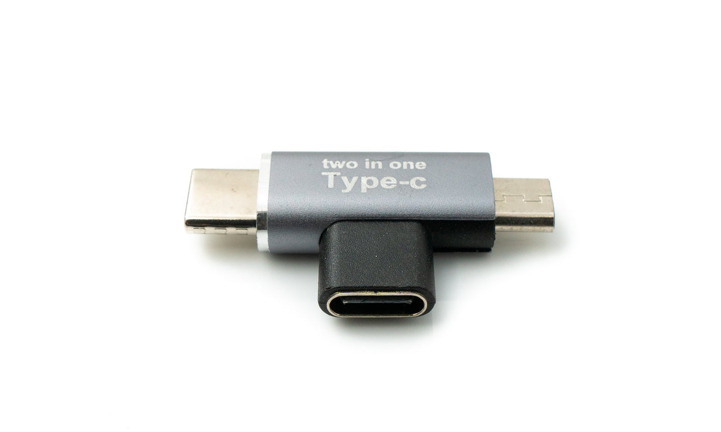 SYSTEM-S USB 3.1 Y Adapter Type C Female to Male &amp; 2.0 Micro B Male Angle Cable