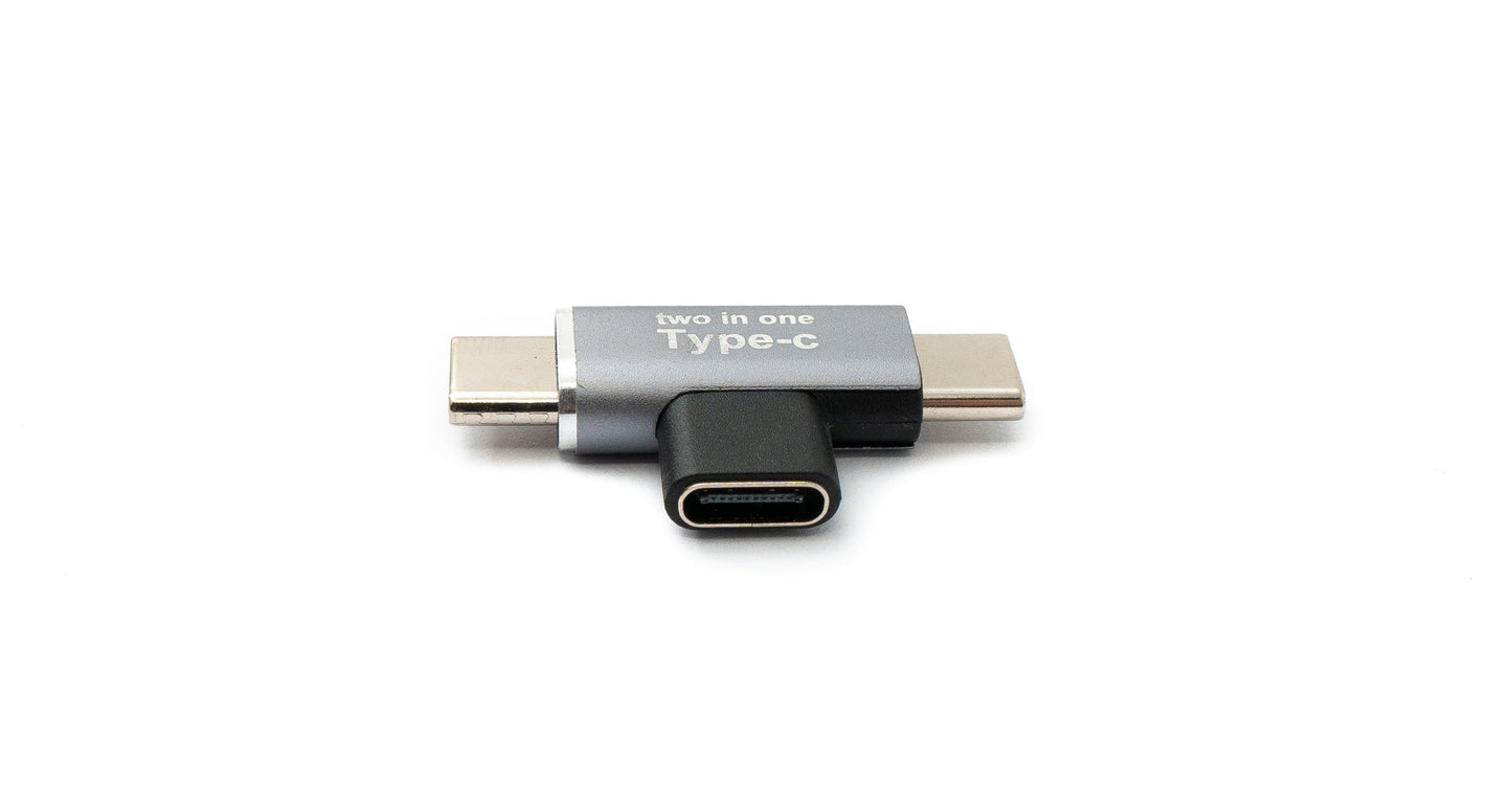 SYSTEM-S USB 3.1 Y Adapter Typ C Buchse zu 2x Stecker Winkel