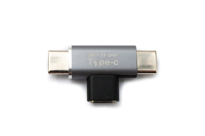 SYSTEM-S USB 3.1 Y Adapter Typ C Buchse zu 2x Stecker Winkel