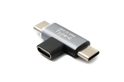 SYSTEM-S USB 3.1 Y Adapter Typ C Buchse zu 2x Stecker Winkel