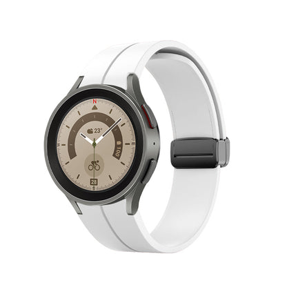 SYSTEM-S Armband 20 mm aus Silikon für Samsung Galaxy Watch 5 4 Smartwatch in Weiß