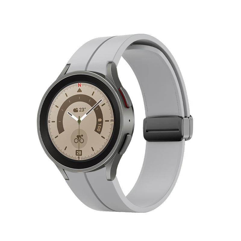 SYSTEM-S Armband 20 mm aus Silikon für Samsung Galaxy Watch 5 4 Smartwatch in Grau