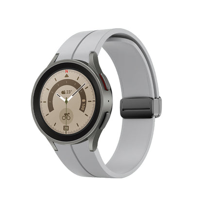 SYSTEM-S Armband 20 mm aus Silikon für Samsung Galaxy Watch 5 4 Smartwatch in Grau