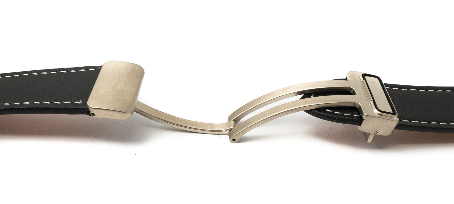 SYSTEM-S Armband 20 mm aus Leder für Samsung Galaxy Watch 5 4 Smartwatch in Schwarz