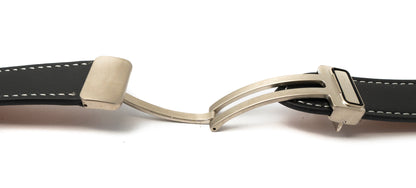 SYSTEM-S Armband 20 mm aus Leder für Samsung Galaxy Watch 5 4 Smartwatch in Schwarz