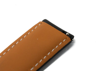 SYSTEM-S Armband 20 mm aus Leder für Samsung Galaxy Watch 5 4 Smartwatch in Schwarz