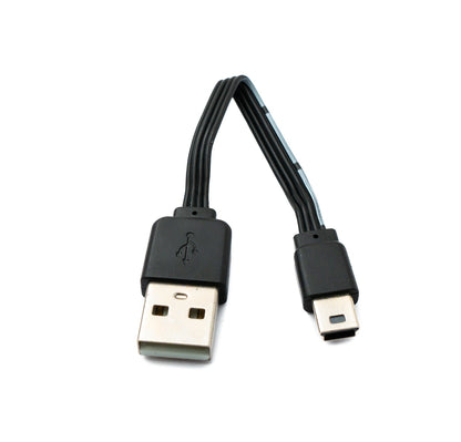 SYSTEM-S USB 2.0 cable 13 cm Mini B plug to Type A plug short flat Black