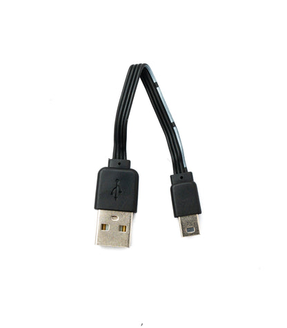 SYSTEM-S USB 2.0 cable 13 cm Mini B plug to Type A plug short flat Black
