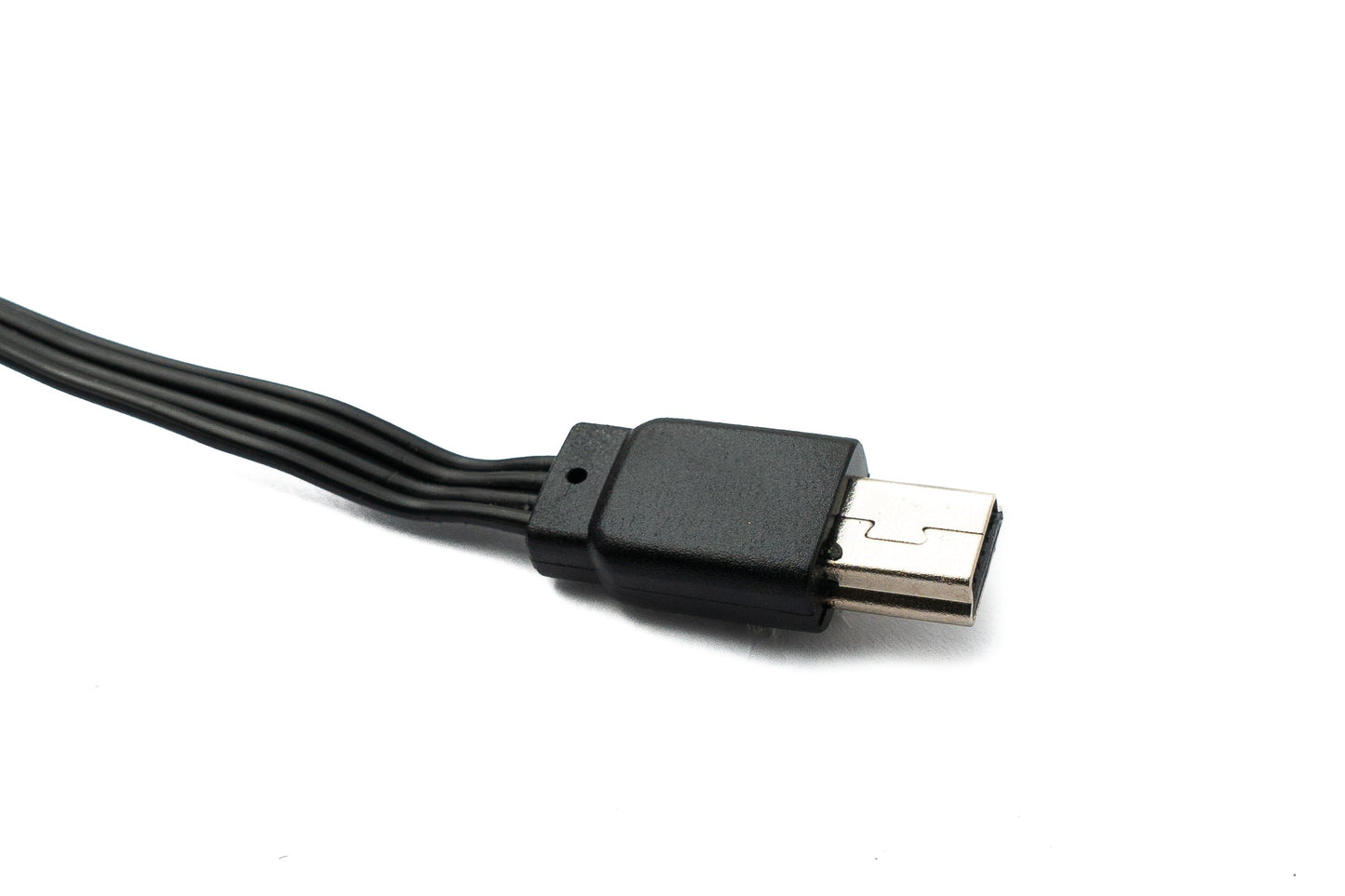 SYSTEM-S USB 2.0 cable 13 cm Mini B plug to Type A plug short flat Black