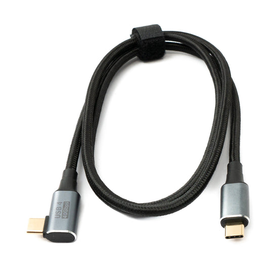 SYSTEM-S USB4 USB Kabel 100 cm Typ C Stecker zu Stecker 40 Gbit/s USB 4.0 geflochten Winkel