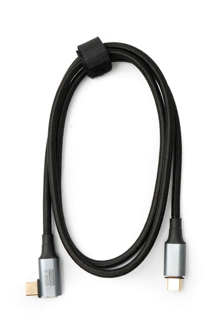 SYSTEM-S USB4 USB Kabel 100 cm Typ C Stecker zu Stecker 40 Gbit/s USB 4.0 geflochten Winkel