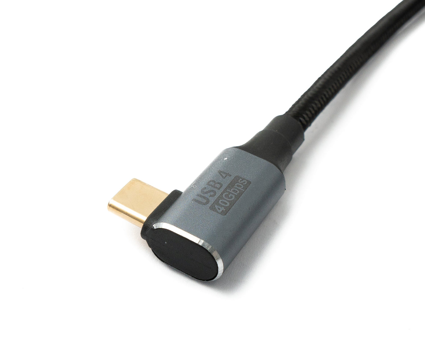 SYSTEM-S USB4 USB Kabel 100 cm Typ C Stecker zu Stecker 40 Gbit/s USB 4.0 geflochten Winkel