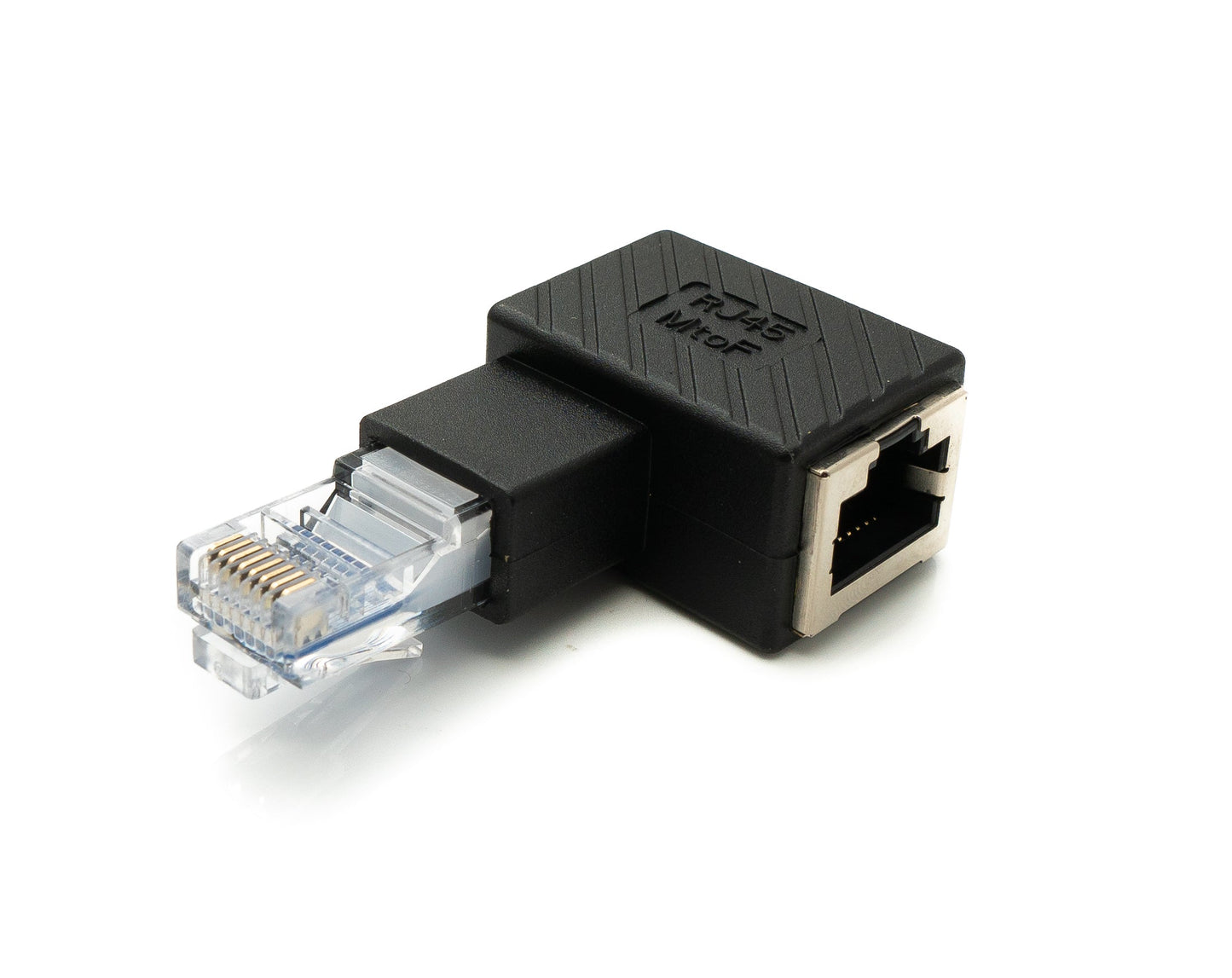 SYSTEM-S LAN adapter RJ45 plug to socket angled Ethernet adapter cable in black
