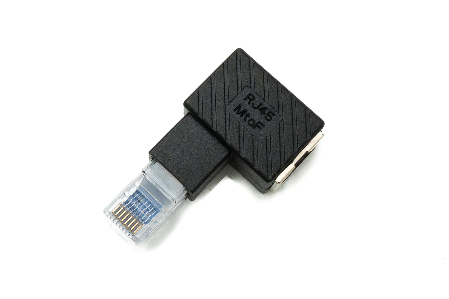 SYSTEM-S LAN adapter RJ45 plug to socket angled Ethernet adapter cable in black