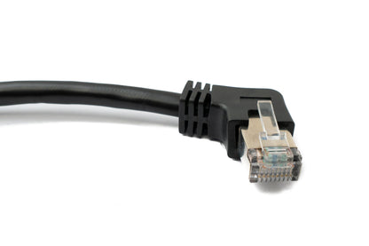 SYSTEM-S LAN Kabel 30 cm 8P8C Stecker zu Buchse Winkel Schraube in Schwarz