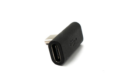 SYSTEM-S USB 3.1 Gen 2 Adapter Typ C Stecker zu Buchse Winkel Kabel in Schwarz