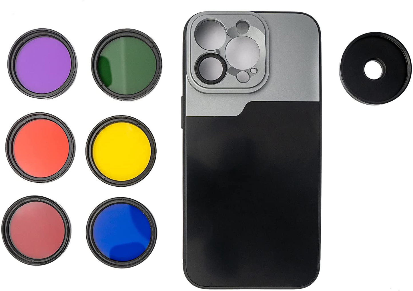 SYSTEM-S Farbfilter Set 37 mm 6 Stück Farbe Filter für Fotografie für iPhone 14 Pro