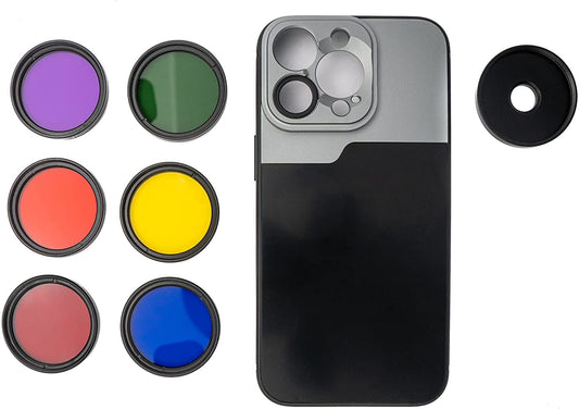 SYSTEM-S Farbfilter Set 37 mm 6 Stück Farbe Filter für Fotografie für iPhone 14 Pro