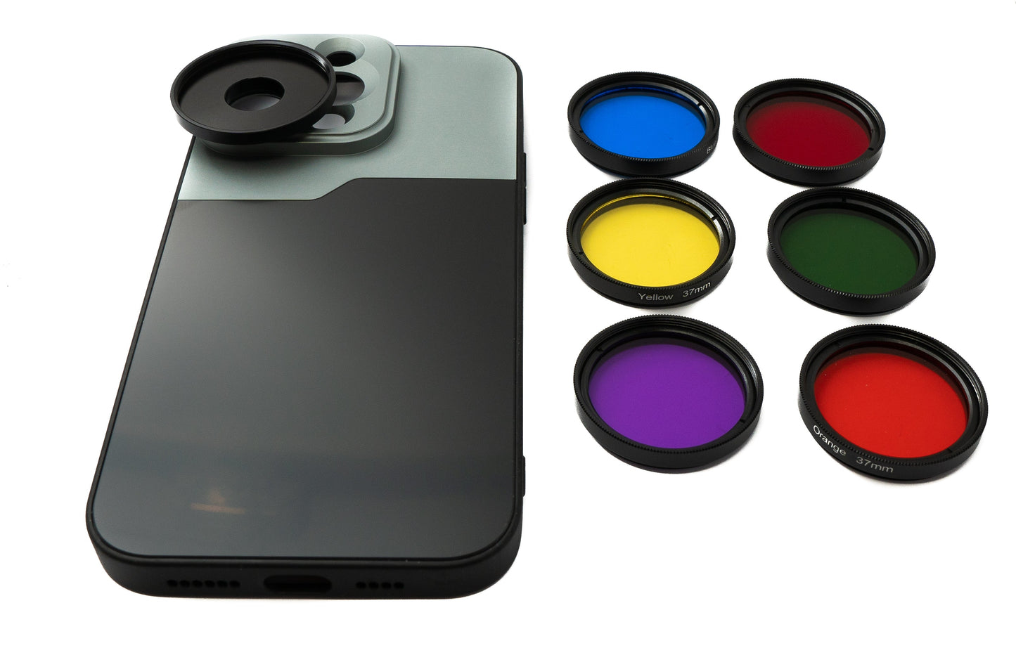 SYSTEM-S Farbfilter Set 37 mm 6 Stück Farbe Filter für Fotografie für iPhone 14 Pro Max
