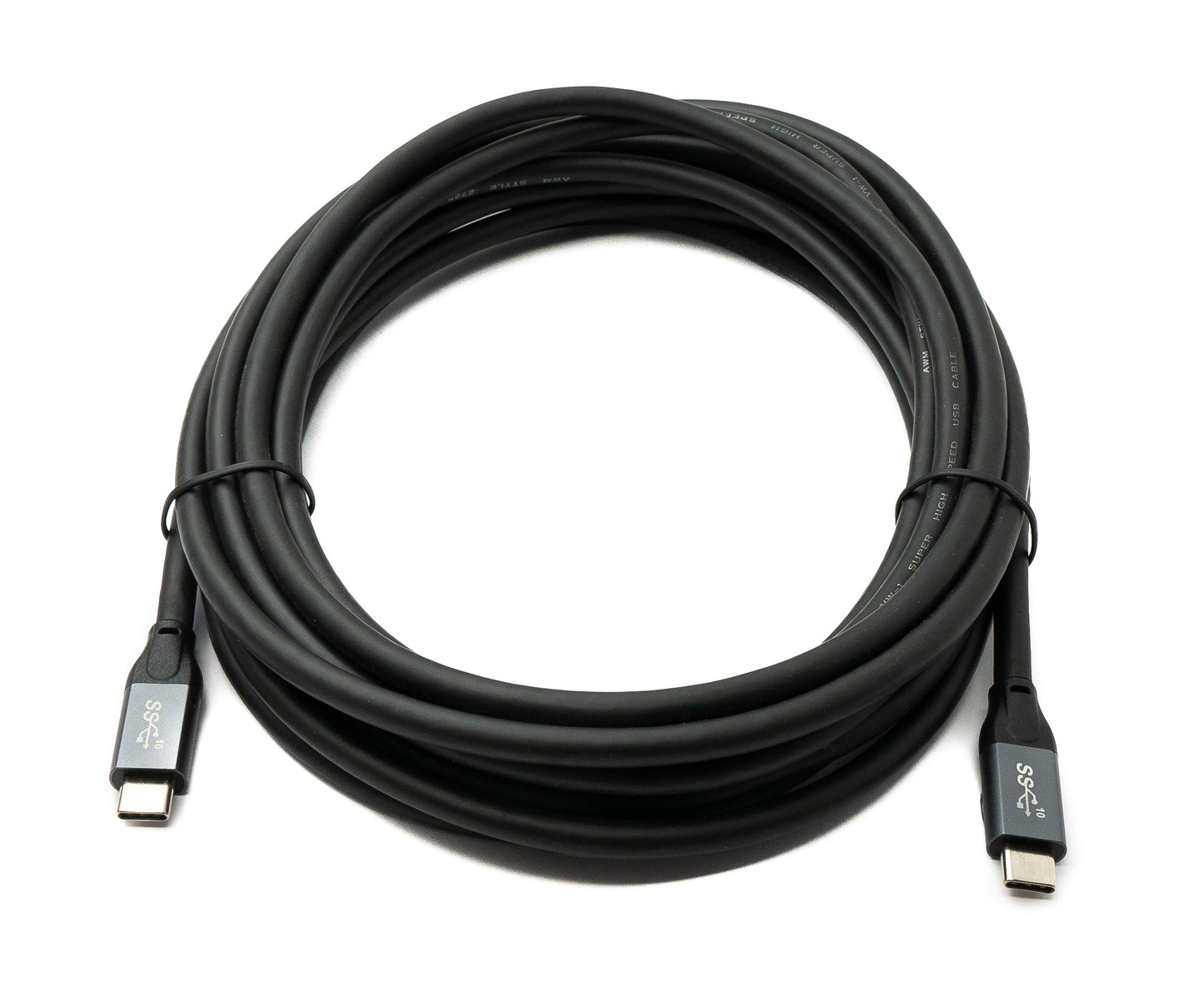 SYSTEM-S USB 3.1 Gen 2 Kabel 500 cm Typ C Stecker zu Stecker in Schwarz