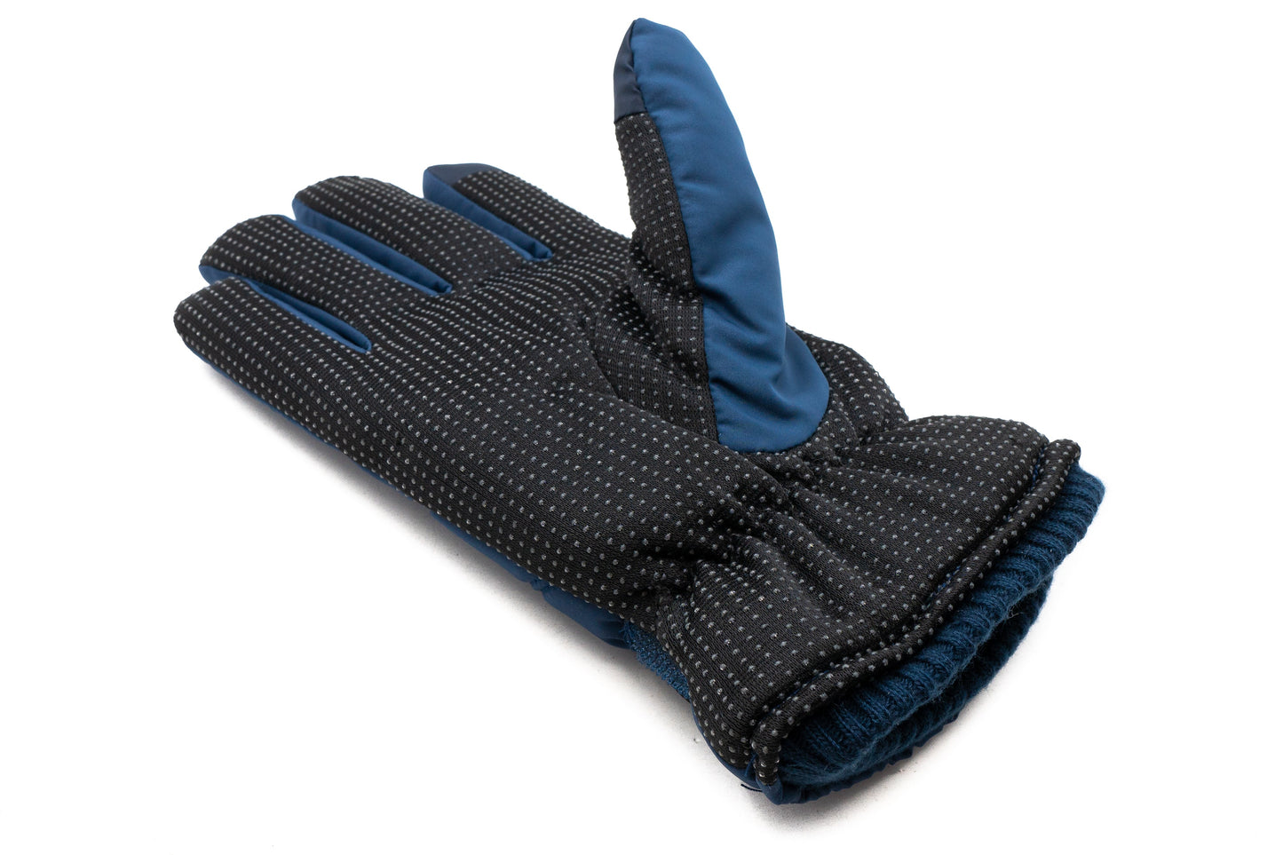 SYSTEM-S Anti Rutsch Handschuhe aus Polyester für Smartphones Touch Bildschirme in Blau