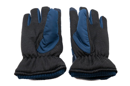 SYSTEM-S Anti Rutsch Handschuhe aus Polyester für Smartphones Touch Bildschirme in Blau