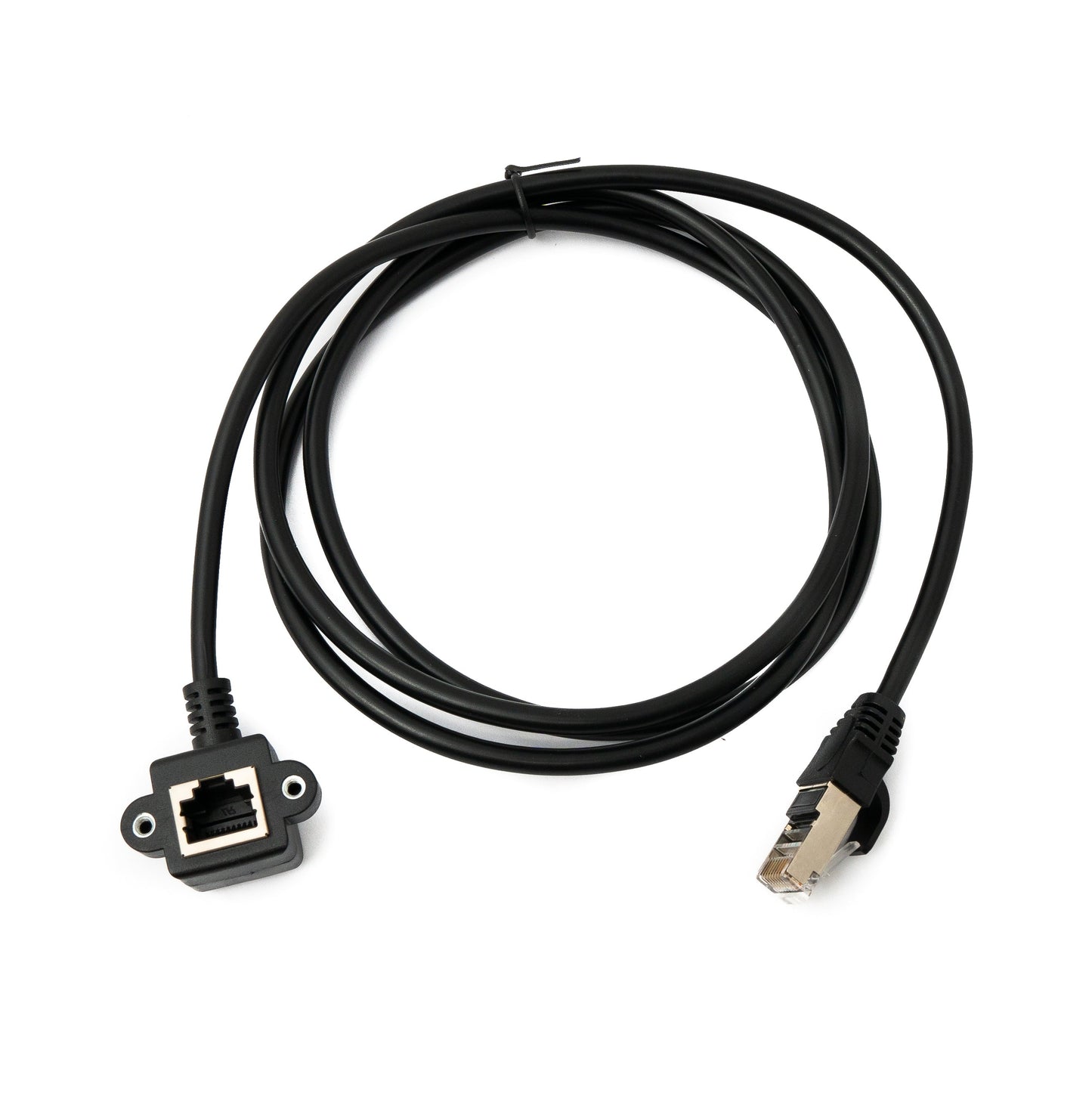 SYSTEM-S LAN cable 150 cm 8P8C socket to RJ45 plug angle screw in black