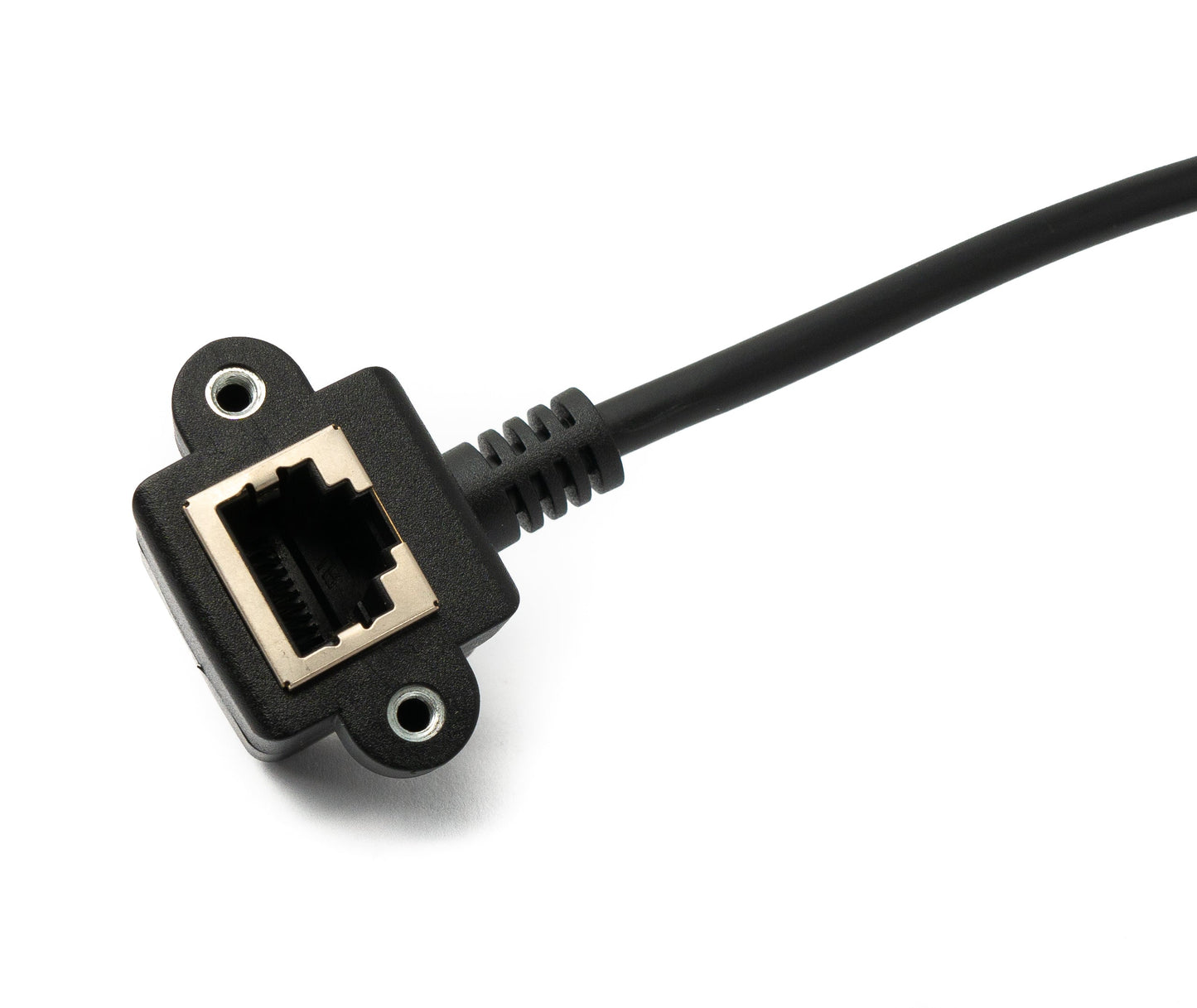 SYSTEM-S LAN cable 150 cm 8P8C socket to RJ45 plug angle screw in black