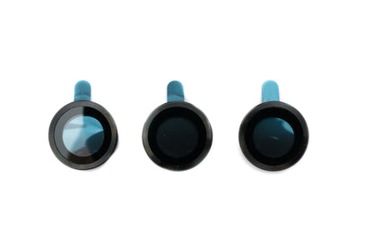 SYSTEM-S Kamera Schutz Linse Objektiv Abdeckung Glas für iPhone 13 Pro + Max in Schwarz