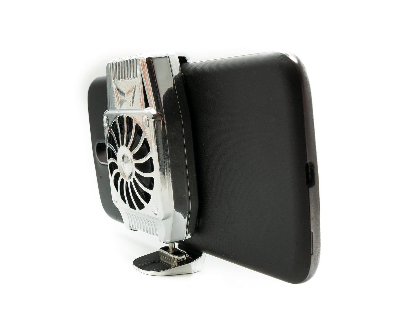 SYSTEM-S USB Kühlung Ventilator für 4,0" bis 6,7" Smartphone Tablet in Grau