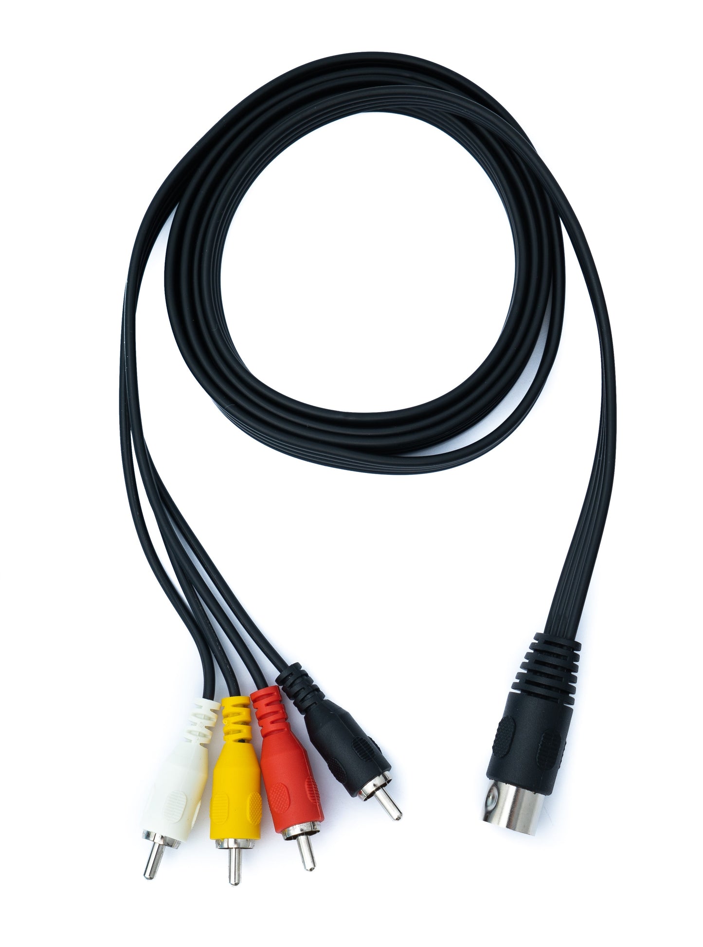 SYSTEM-S Cinch 4 RCA Kabel 150 cm Stecker zu DIN 5 polig Stecker Stereo Schwarz