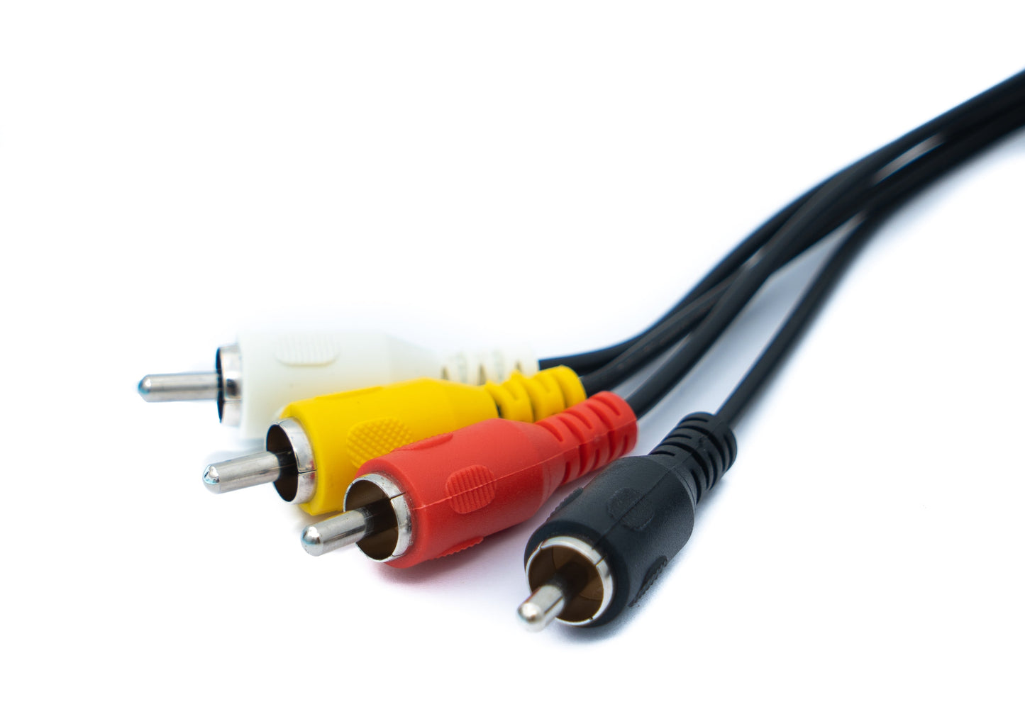 SYSTEM-S Cinch 4 RCA Kabel 150 cm Stecker zu DIN 5 polig Stecker Stereo Schwarz