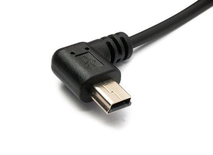 SYSTEM-S USB 2.0 Kabel 100 cm Typ A Stecker zu Mini B Stecker Spirale Winkel in Schwarz