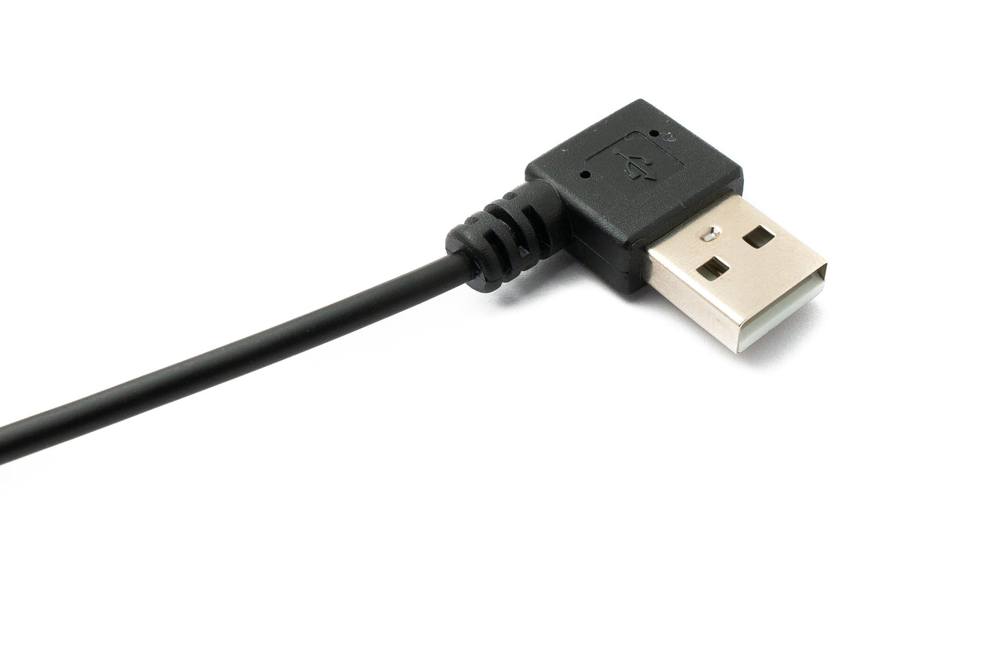 SYSTEM-S USB 2.0 Kabel 100 cm Typ A Stecker zu Mini B Stecker Spirale Winkel in Schwarz