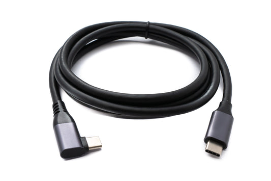 SYSTEM-S USB 3.2 Gen 1 Kabel 150 cm Typ C Stecker zu Stecker Winkel in Schwarz