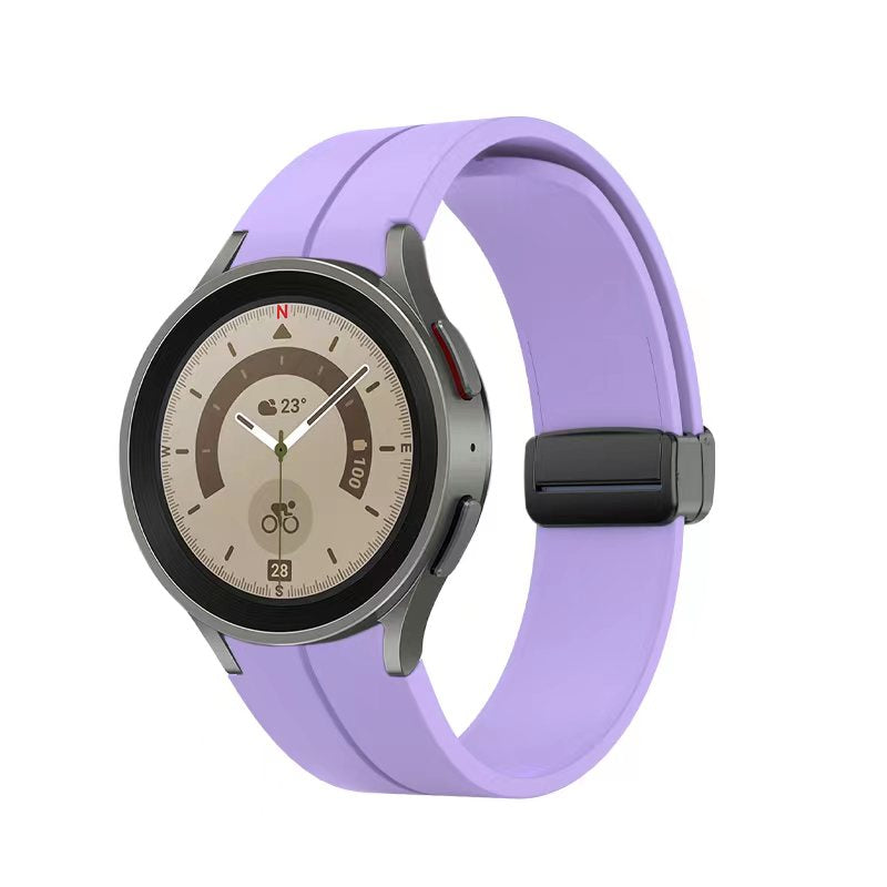 SYSTEM-S Armband 20 mm aus Silikon für Samsung Galaxy Watch 5 4 Smartwatch in Lila