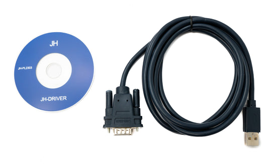 SYSTEM-S USB 2.0 cable 200 cm Type A male to RS232 DB9 female in black