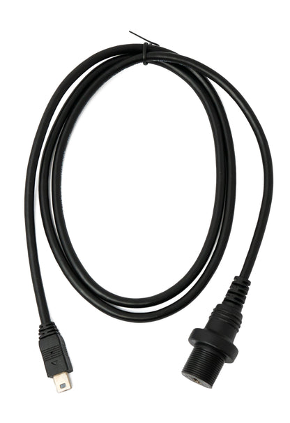 SYSTEM-S USB 2.0 Kabel 100 cm Mini B Stecker zu Buchse Bulkhead Wasserfest in Schwarz