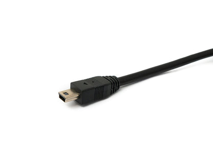 SYSTEM-S USB 2.0 Kabel 100 cm Mini B Stecker zu Buchse Bulkhead Wasserfest in Schwarz