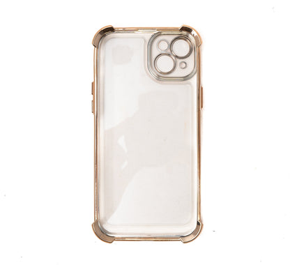 SYSTEM-S Schutzhülle stoßfest aus TPU in Glanz Gelb Transparent Hülle für iPhone 14 Plus