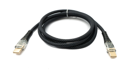 SYSTEM-S USB 3.1 Typ C Kabel 100 cm Stecker zu Stecker 5 Gbit/s geflochten Schwarz