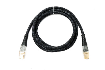 SYSTEM-S USB 3.1 Typ C Kabel 100 cm Stecker zu Stecker 5 Gbit/s geflochten Schwarz