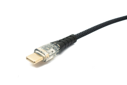 SYSTEM-S USB 3.1 Typ C Kabel 100 cm Stecker zu Stecker 5 Gbit/s geflochten Schwarz