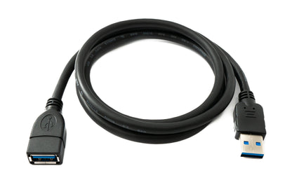 SYSTEM-S USB 3.0 Kabel 100 cm Typ A Stecker zu Buchse 5 Gbit/s in Schwarz
