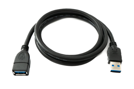 SYSTEM-S USB 3.0 Kabel 100 cm Typ A Stecker zu Buchse 5 Gbit/s in Schwarz