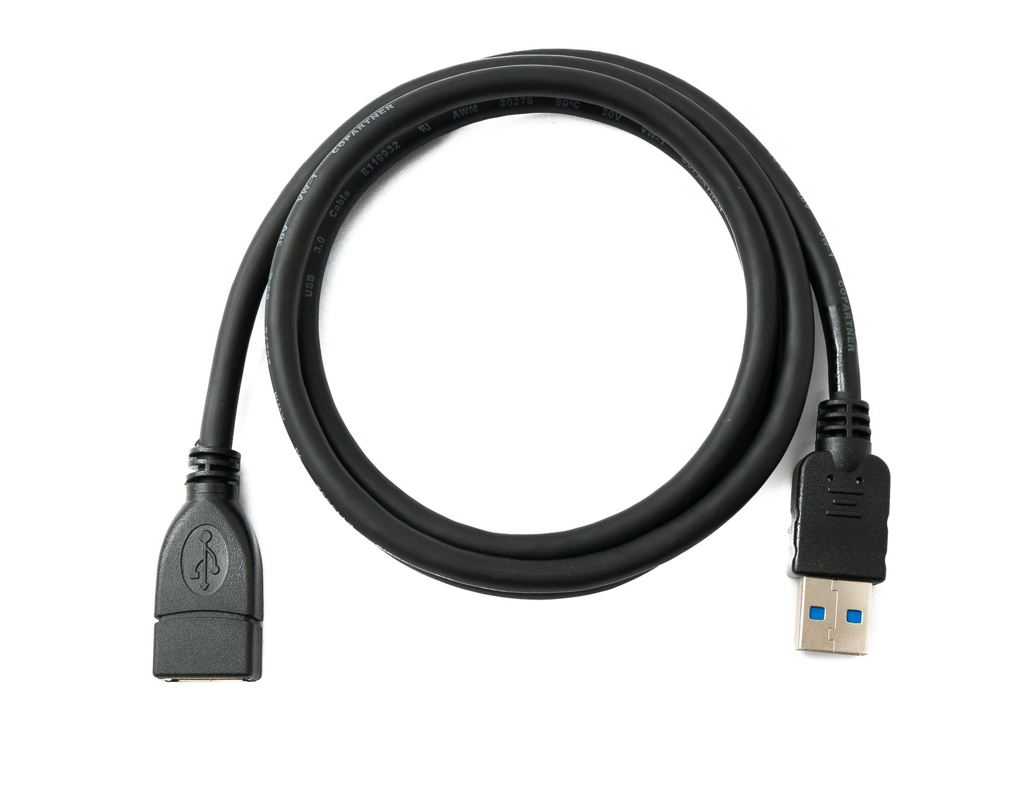 SYSTEM-S USB 3.0 Kabel 100 cm Typ A Stecker zu Buchse 5 Gbit/s in Schwarz