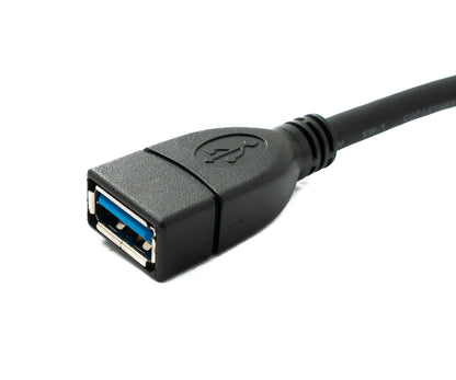 SYSTEM-S USB 3.0 Kabel 100 cm Typ A Stecker zu Buchse 5 Gbit/s in Schwarz