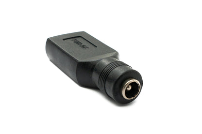 SYSTEM-S DC Adapter 20V 5,5 x 2,1 Buchse zu USB 2.0 Buchse Kabel in Schwarz