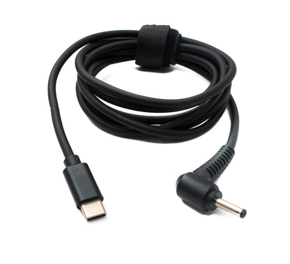 SYSTEM-S DC 12V Kabel 150 cm 3,5 x 1,35 Stecker zu USB 3.1 Typ C Stecker Winkel