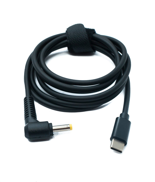SYSTEM-S DC 12V Kabel 150 cm 4,0 x 1,7 Stecker zu USB 3.1 Typ C Stecker Winkel